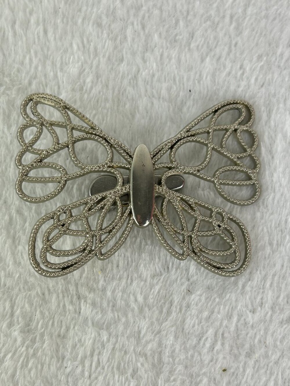 Neiman Marcus Butterfly Clip Pin Silver Tone Scarf Dress Clip Brooch